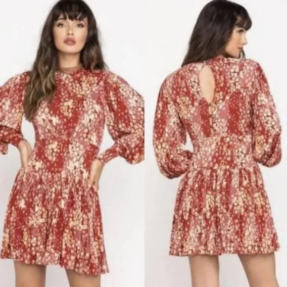 Free People Dresses & Skirts - Free People Dress Women’s Sz XS Red Heartbeats Feminine Stretchy Boho Girly